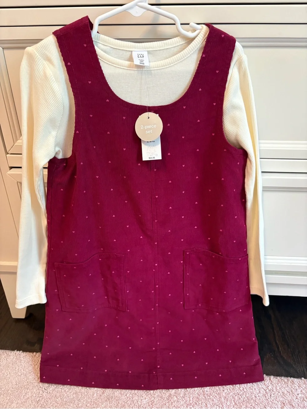 Baby Gap Cream Top with Corduroy jumper dress